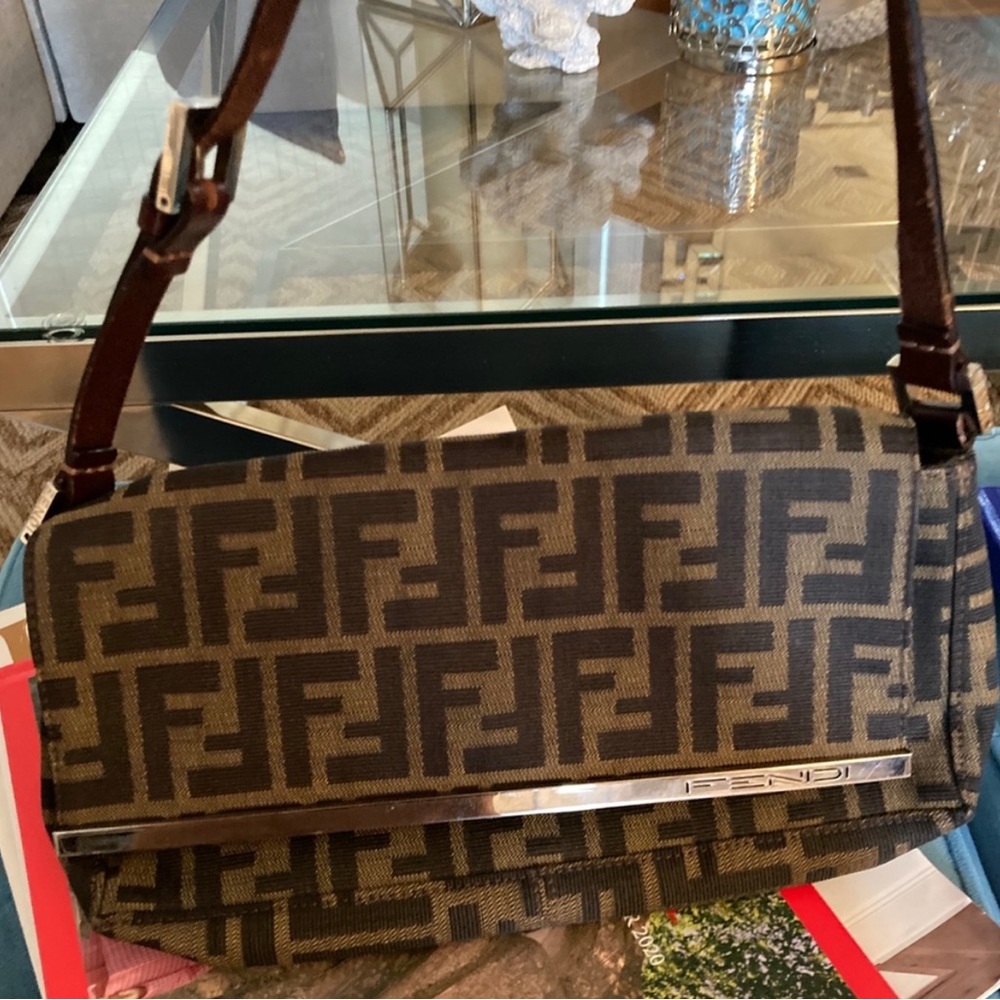 Fendi Dark Brown Leather Strap with Logo